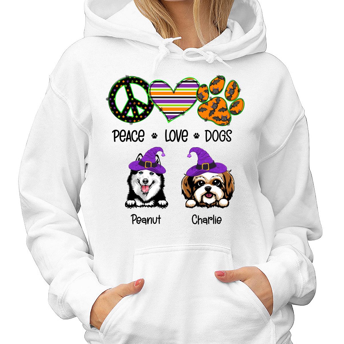 Peace Love Dogs Halloween Personalized Shirt