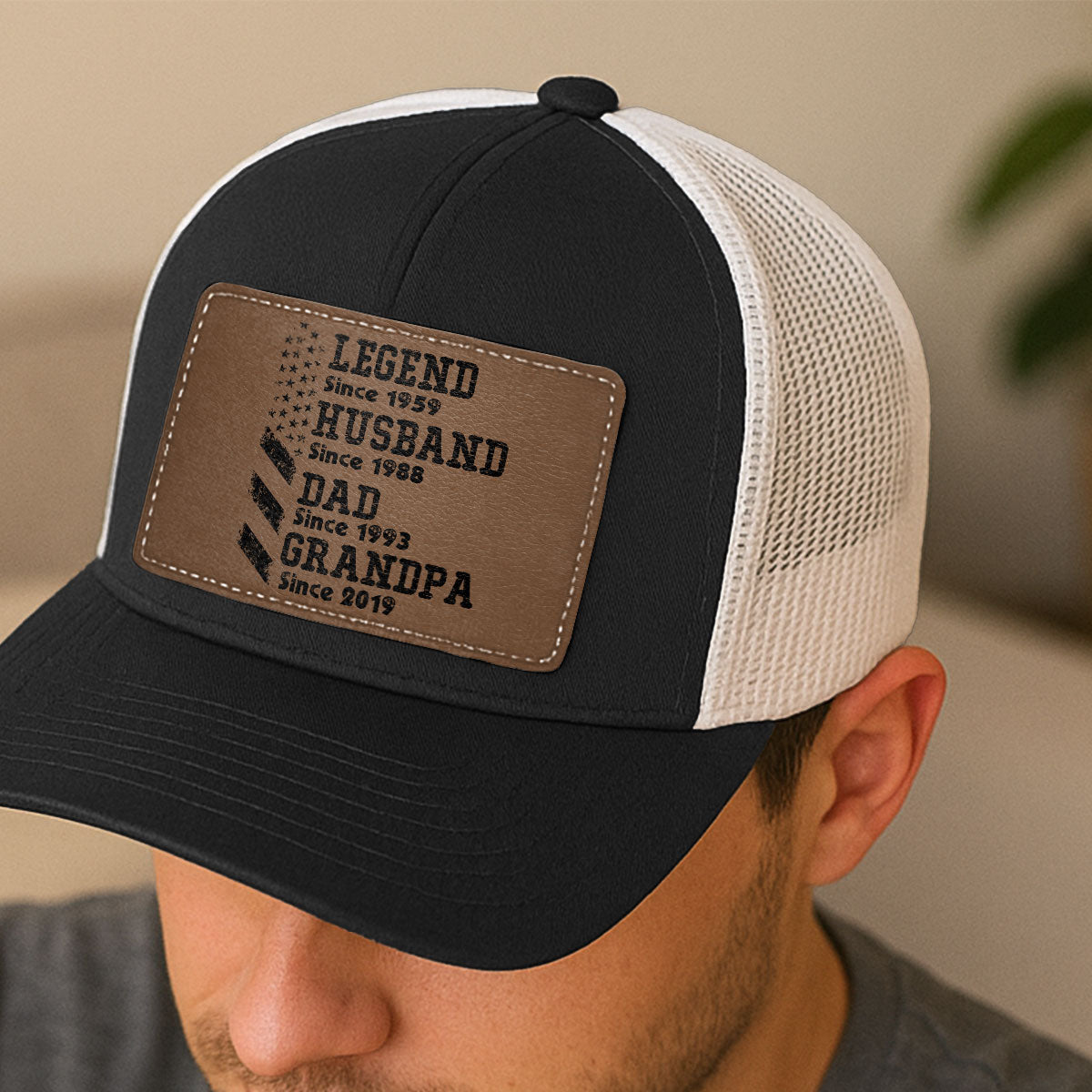 Personalized Legend Husband Dad Papa Since Father's Day Leather Patch Hat