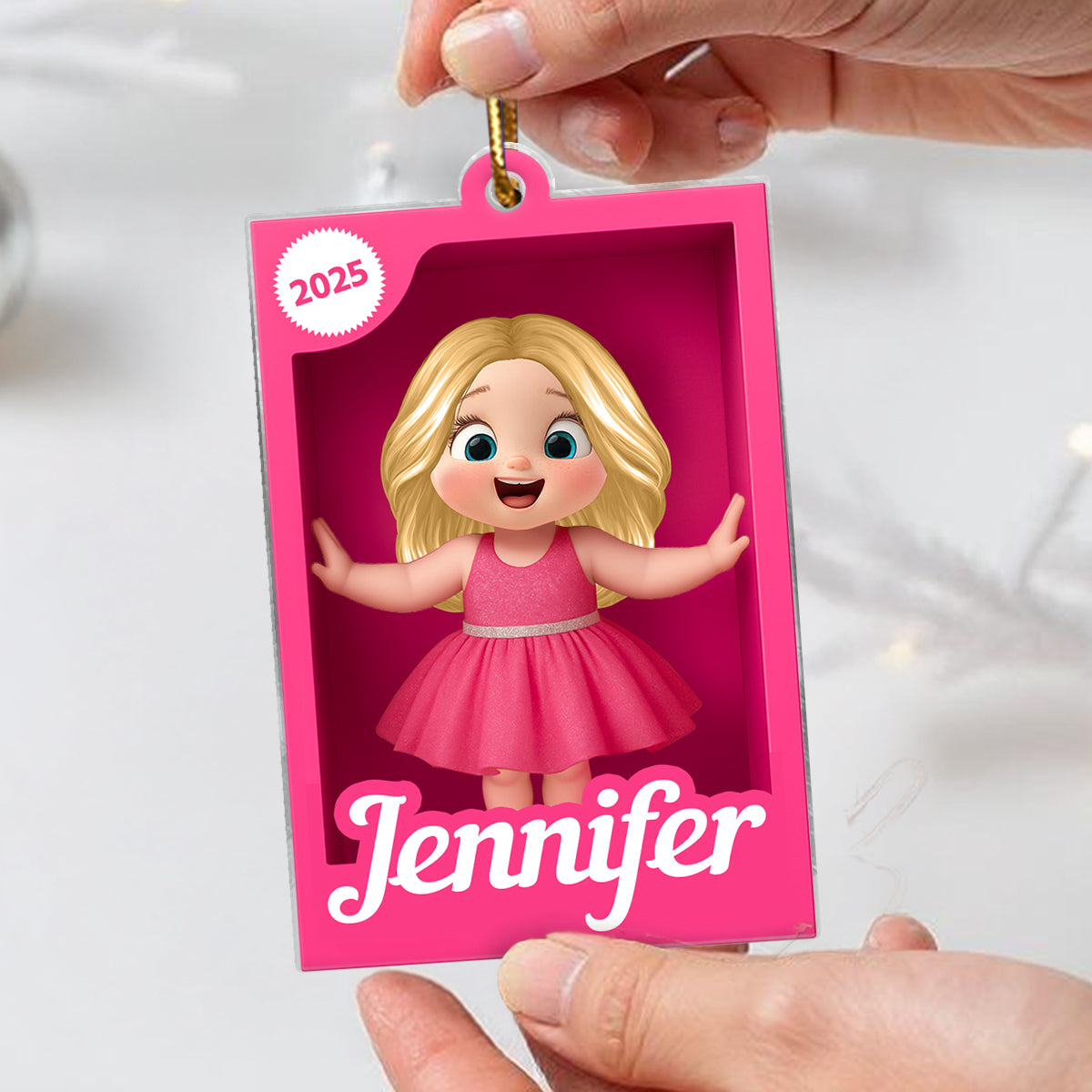 Personalized Kid In Toy Box 3D Acrylic Ornament, Christmas Gift For Kids, Grandkids