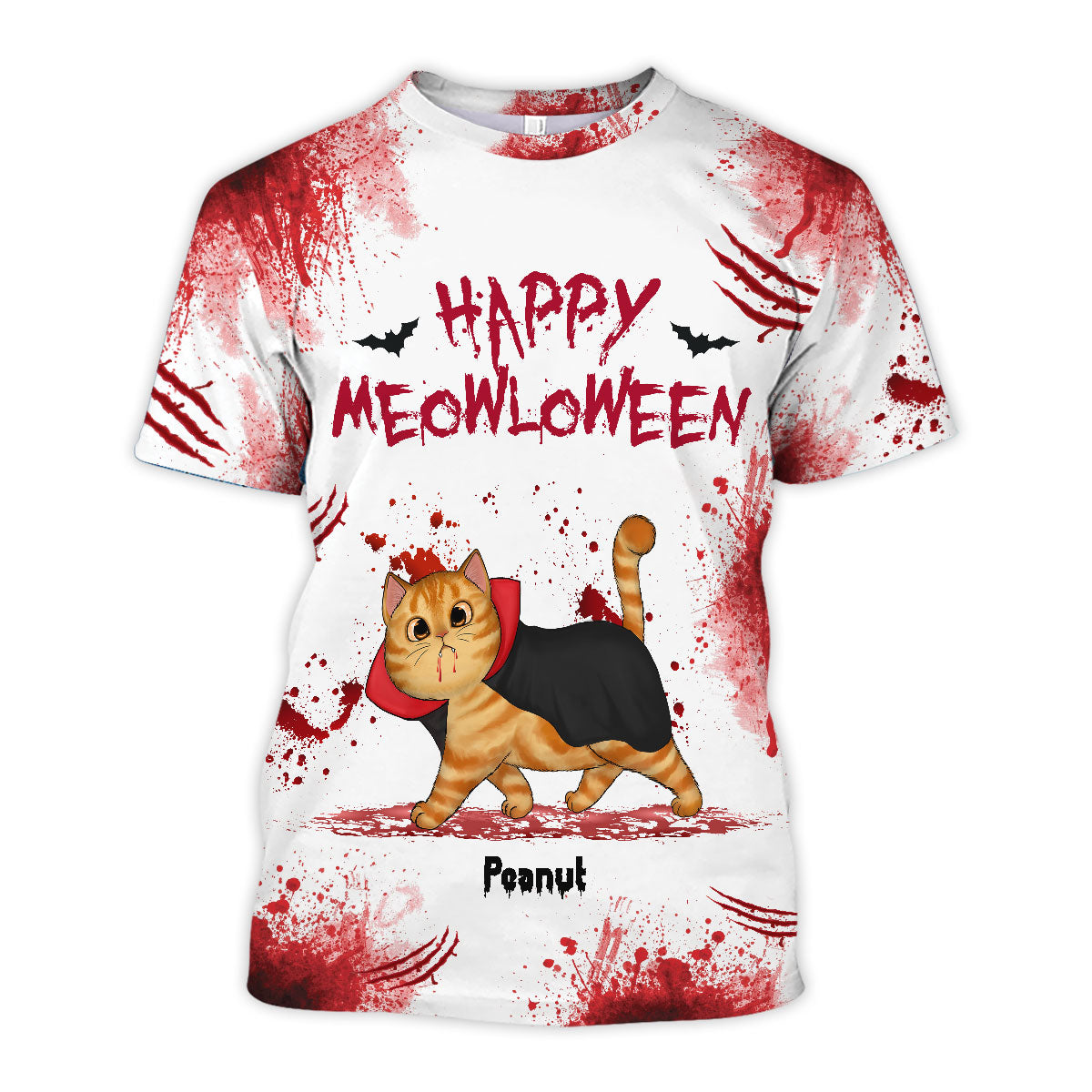 Happy Meowloween Spooky Walking Cat Personalized Shirt, Halloween Costume For Cat Lover