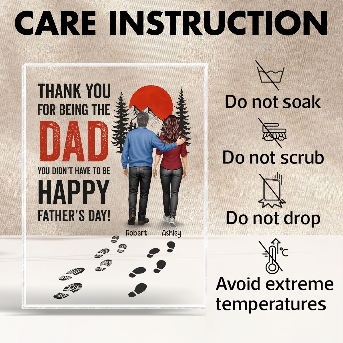 Thank You for being the Dad You Didn't Have to be Personalized Acrylic Block Plaque, Father's Day Gift for Bonus Dad, Step Dad