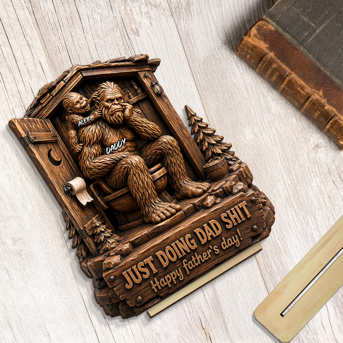 Just Doing Dad Sh*t - Personalized 2-Layered Wooden Plaque - Father's Day Gift for Dad, Husband