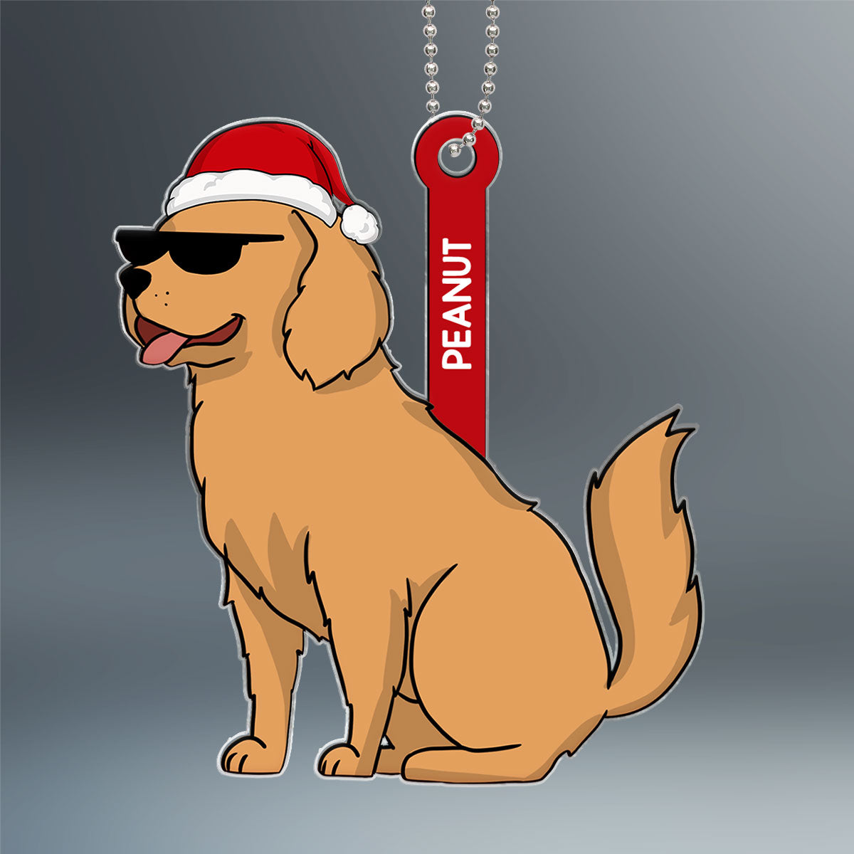 Funny Dog Cartoon Christmas Personalized Acrylic Ornament