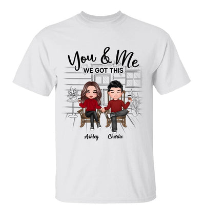 Outline Front Porch Background Doll Couple Gift For Him For Her Personalized Shirt