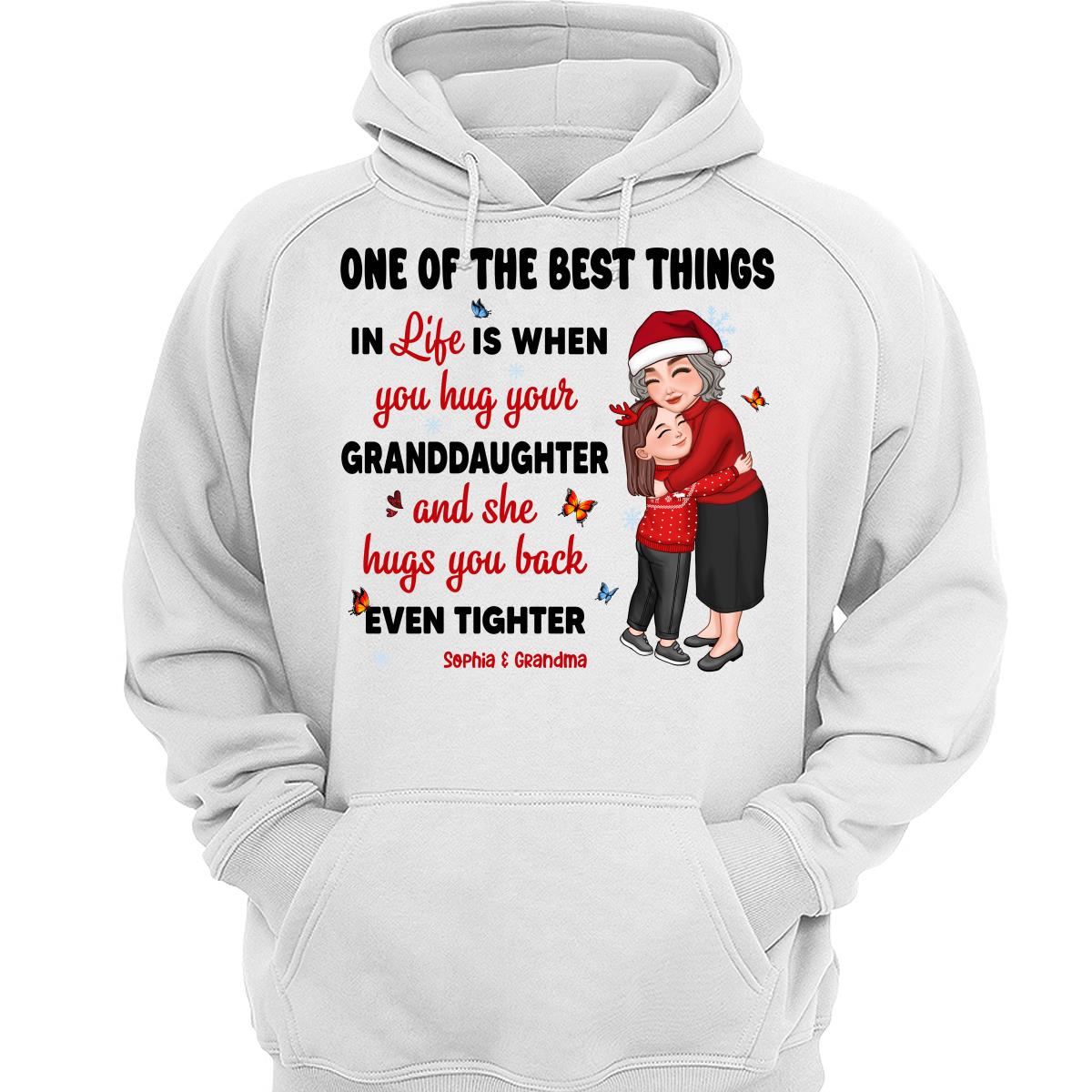 One Of The Best Things In Life Grandma Hugging Grandkids Personalized Hoodie Sweatshirt