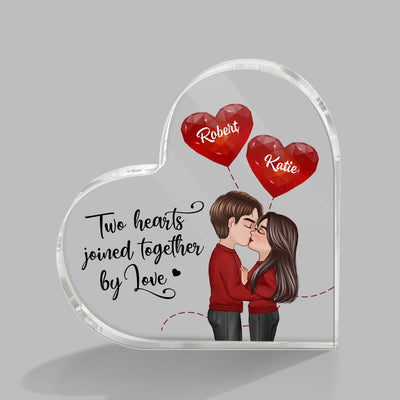 Two Hearts Joined Together By Love Personalized Heart Acrylic Plaque