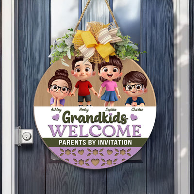 Grandkids Welcome Parents by Invitation Personalized Fall Decor for Grandparents House