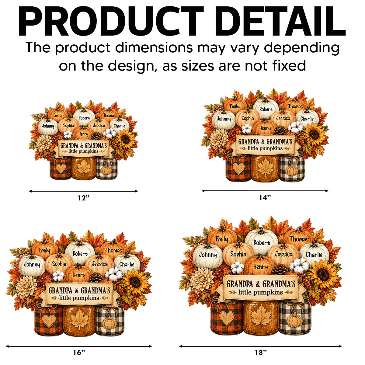 Cozy Warm Fall Season Mason Jars Pumpkins - Personalized Yard Sign - Fall Decor For Grandparents