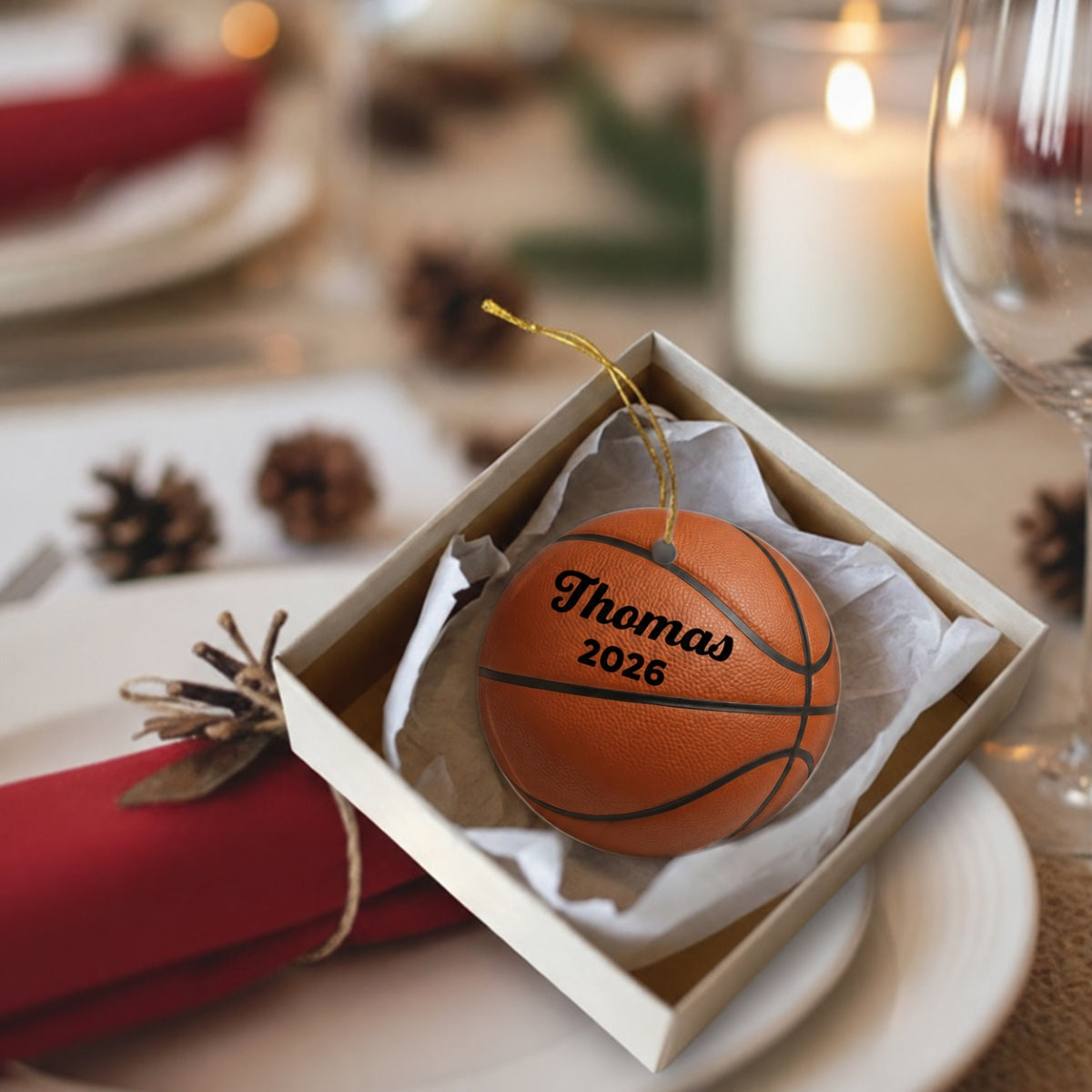 3D Effect Sport Player Custom Name & Number Soccer Baseball Football Basketball - Personalized Ceramic Ornament - Christmas Gift For Teenage, Kid