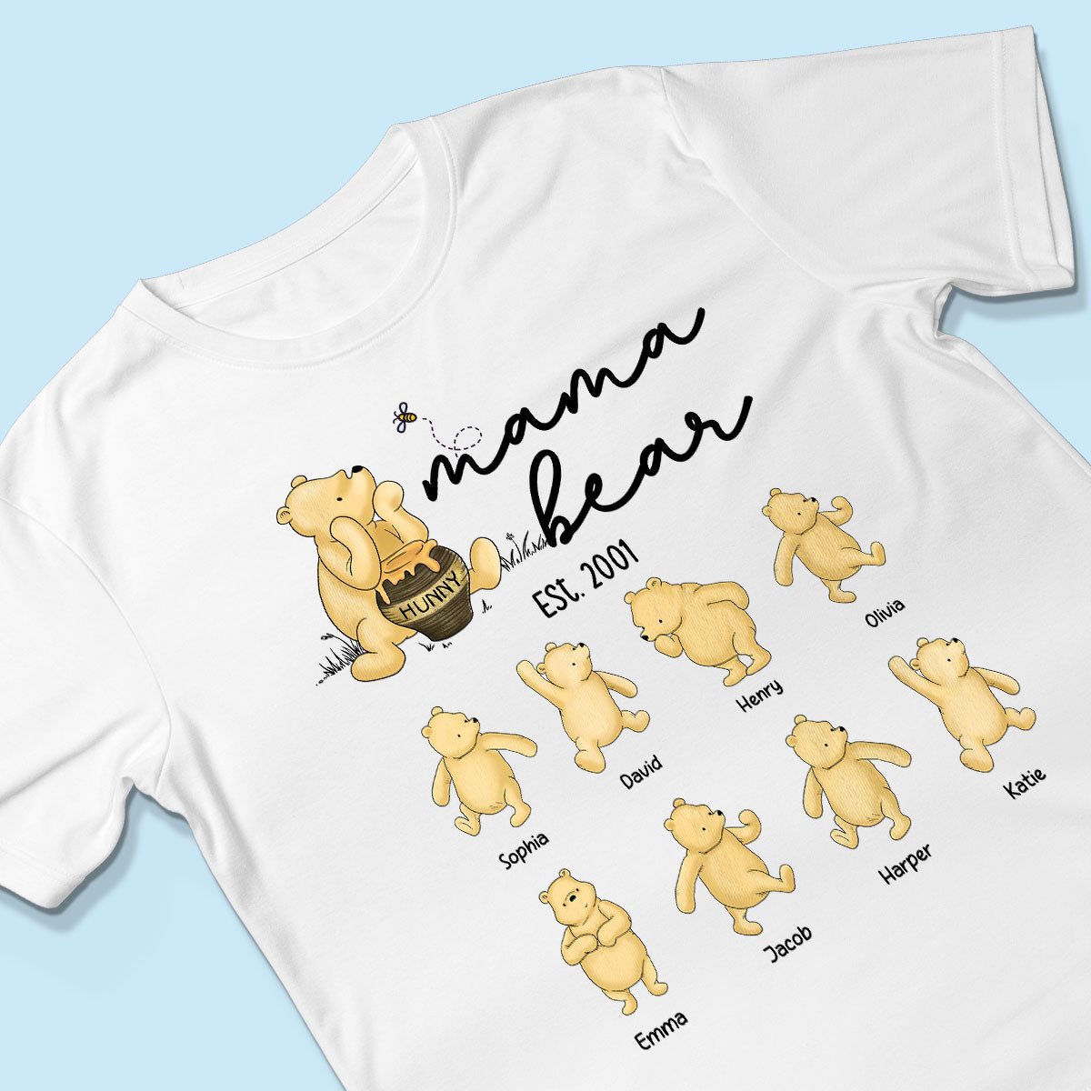 Mama Bear Est. Cute Bears Mother‘s Day Gift For Mom Grandma Auntie Personalized Shirt