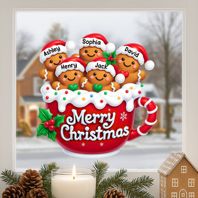 Merry Christmas Gingerbread Family Personalized Decal
