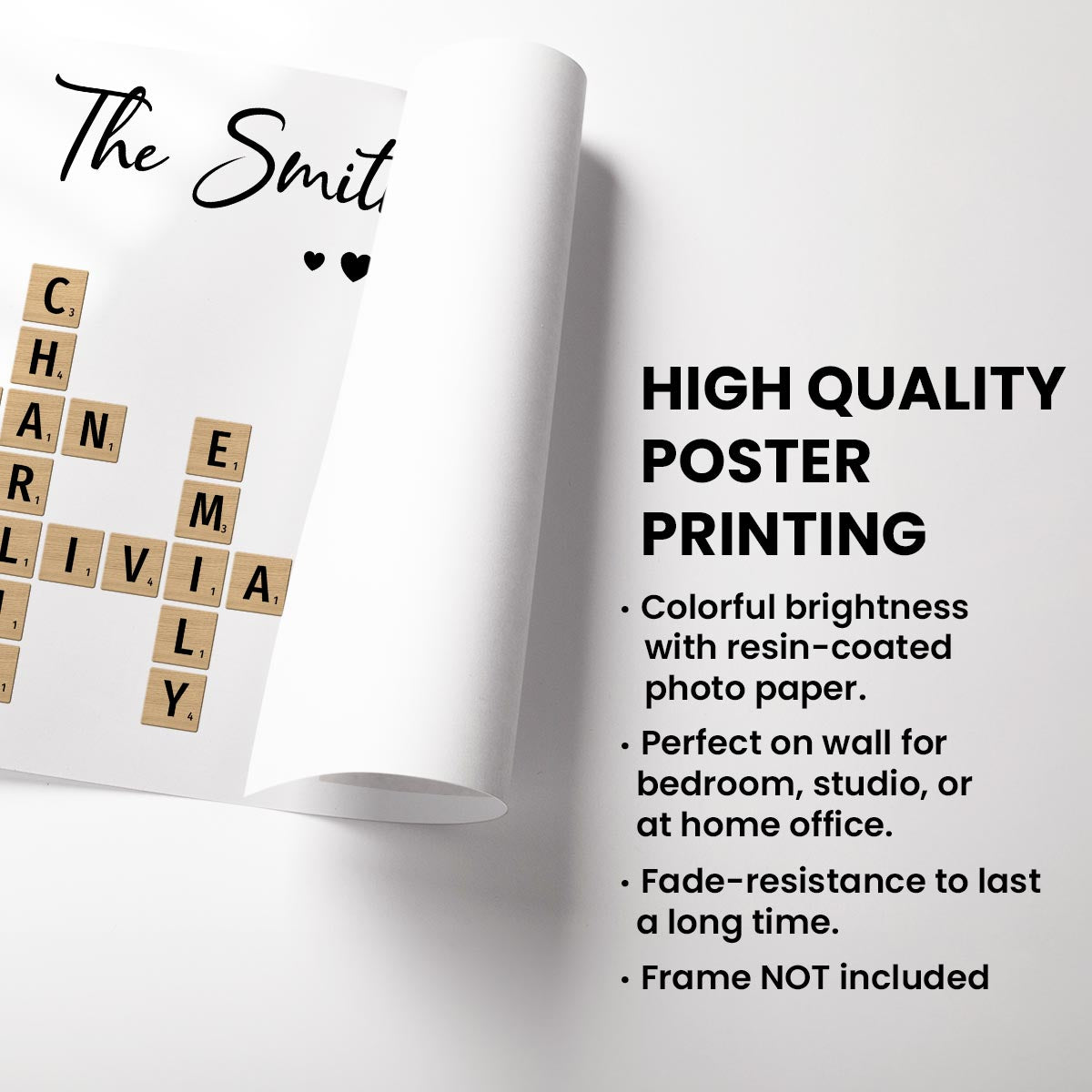 Family Home Decor Unique Gift For Family Friends Make Your Own Crossword Upload Photo Personalized Poster