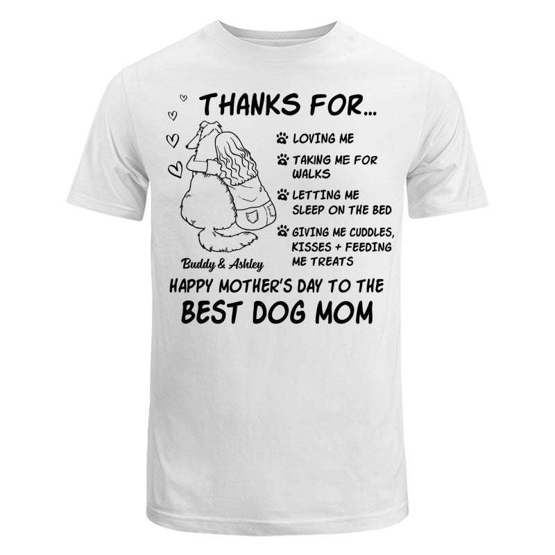 Happy Mother‘s Day To The Best Dog Mom Line Art Personalized Shirt