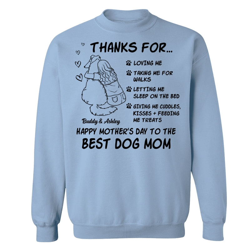 Happy Mother‘s Day To The Best Dog Mom Line Art Personalized Shirt