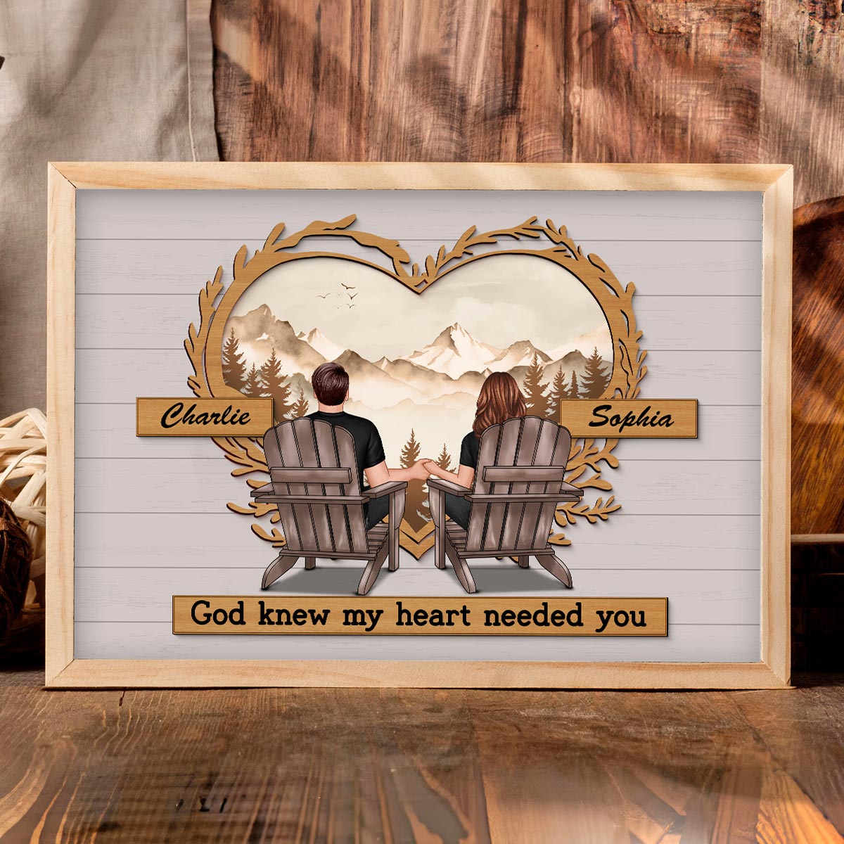 Vintage Style Couple Sitting Personalized Poster