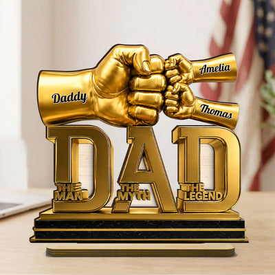 Dad The Man The Myth The Legend - Personalized 2-Layered Wooden Plaque - Father's Day Gift for Dad, Husband
