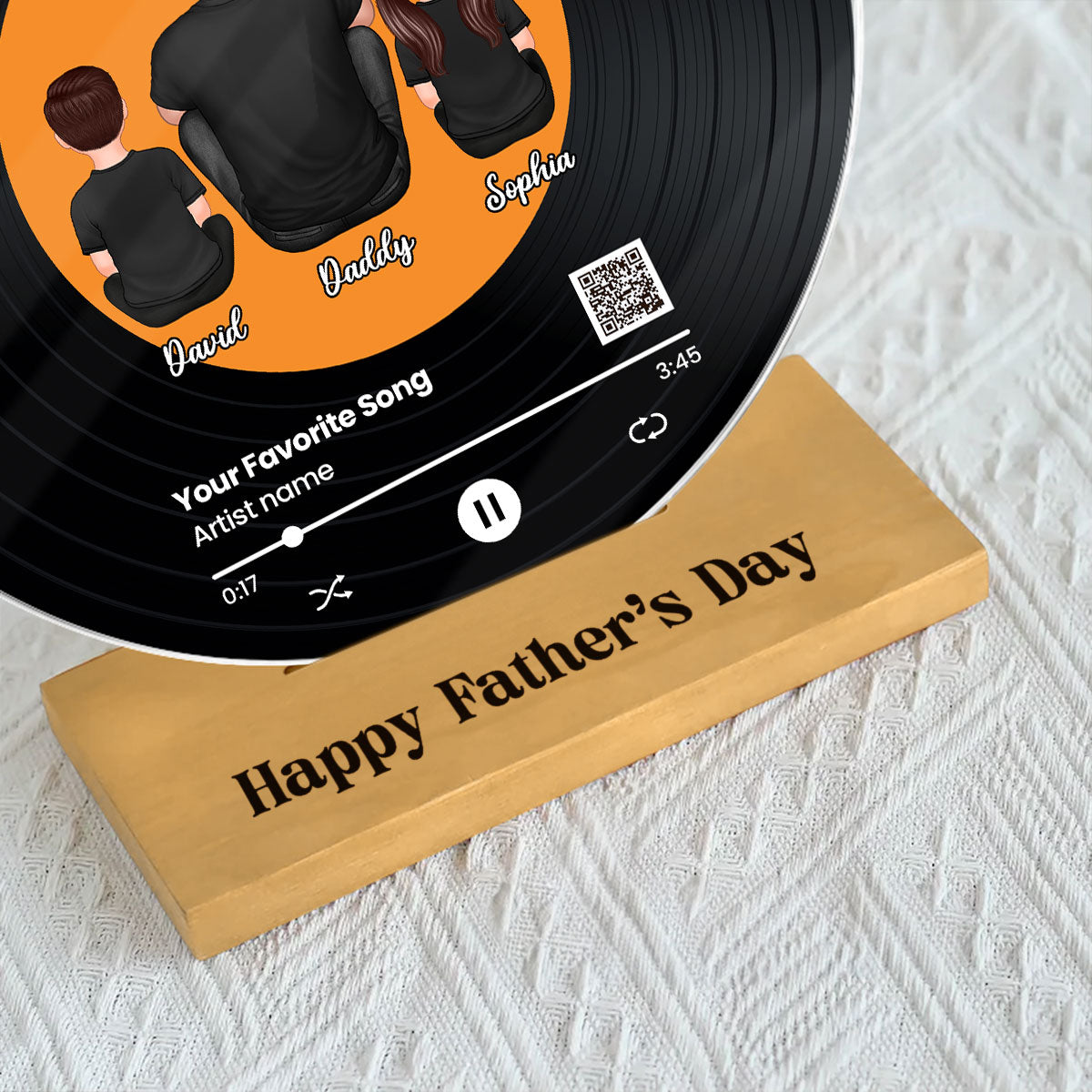 Dad You Rock Favorite Song Scannable QR Code Personalized Acrylic Record Plaque, Gift For Dad