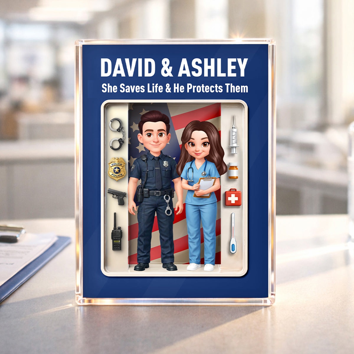 Custom Career "Action Figure" Style Acrylic Block Plaque - Heartfelt Gift for Him, for Her
