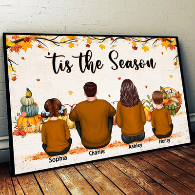 Tis The Season Fall Season Family Sitting Personalized Poster