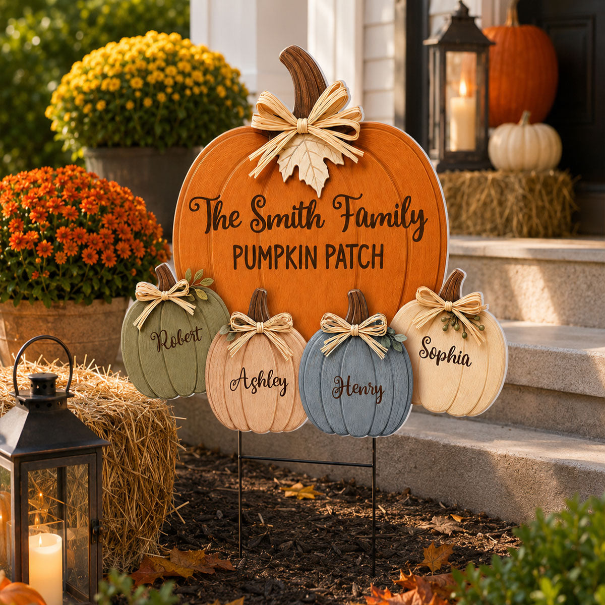 Cozy Rustic Fall Vibe Family Pumpkin Patch - Personalized Yard Sign - Fall Decor For Family