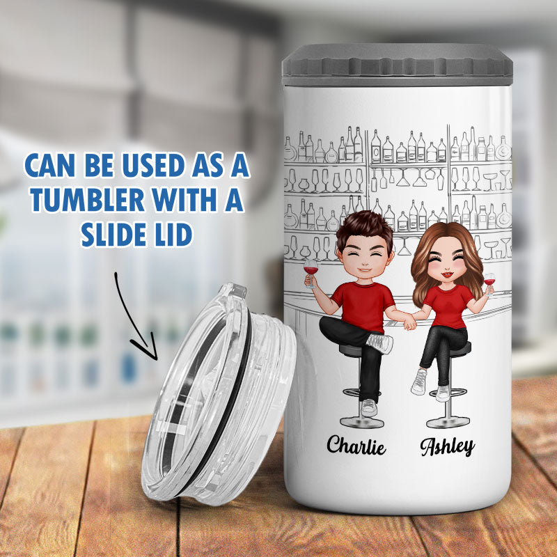 Are We Drunk Couple Multi Use Tumbler - Personalized 4 In 1 Can Cooler - Valentine‘s Day Gift For Him Gift For Her