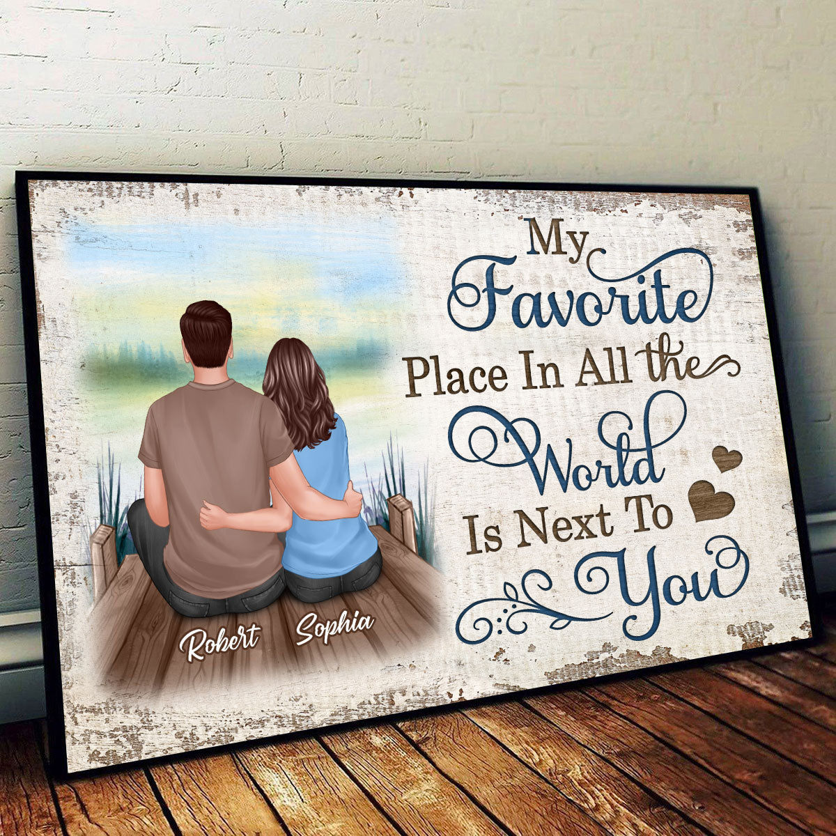 Favorite Place In All The World Couple Lake View Personalized Poster