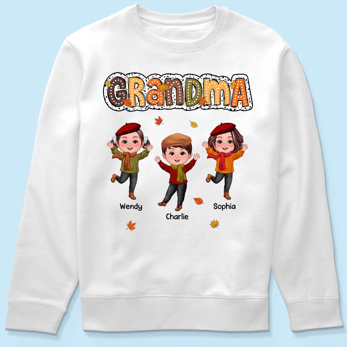 Grandma Fall Season Dalmatian Dot Happy Kids Personalized Shirt