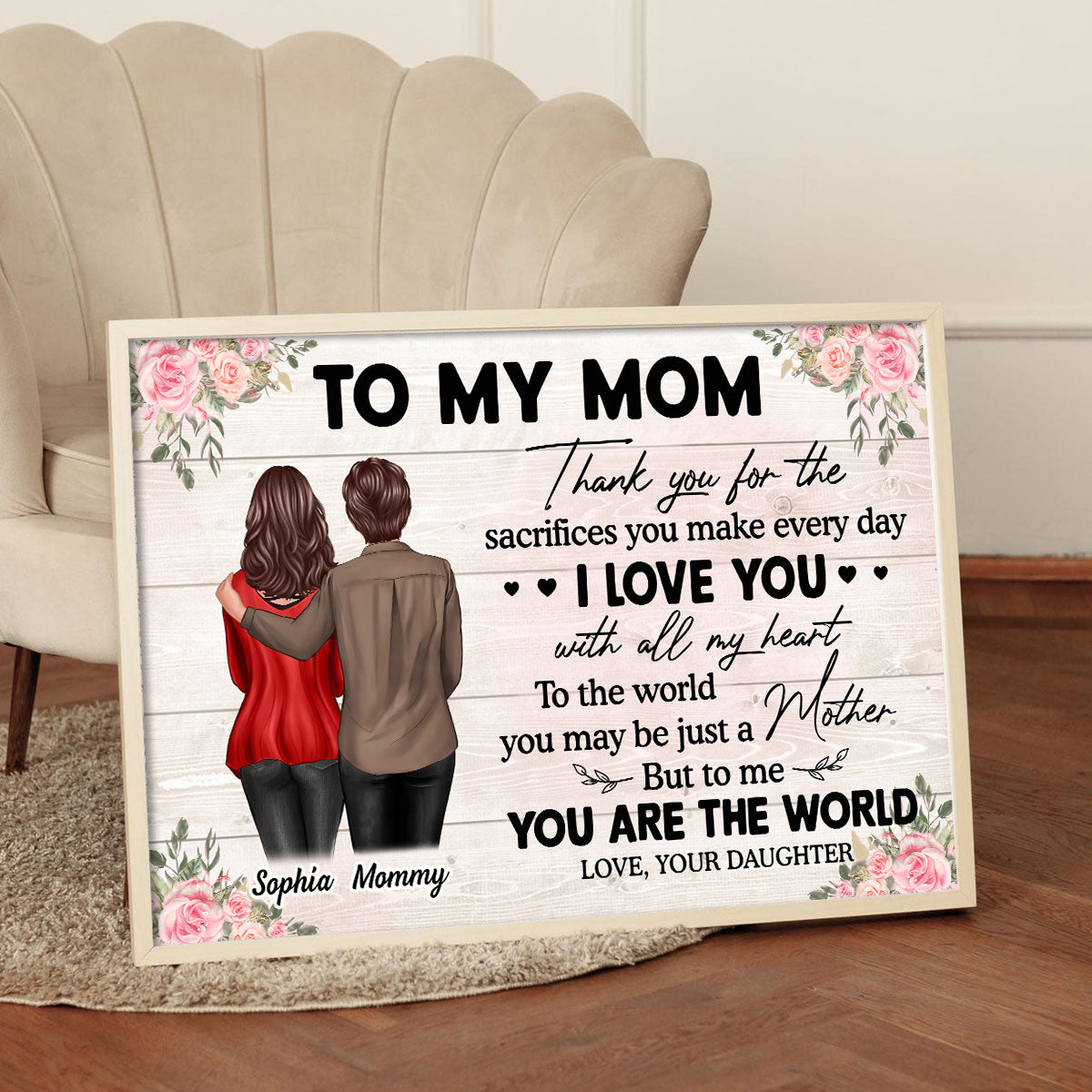 To My Mom From Daughter Happy Mother's Day Personalized Poster, Gift For Mom