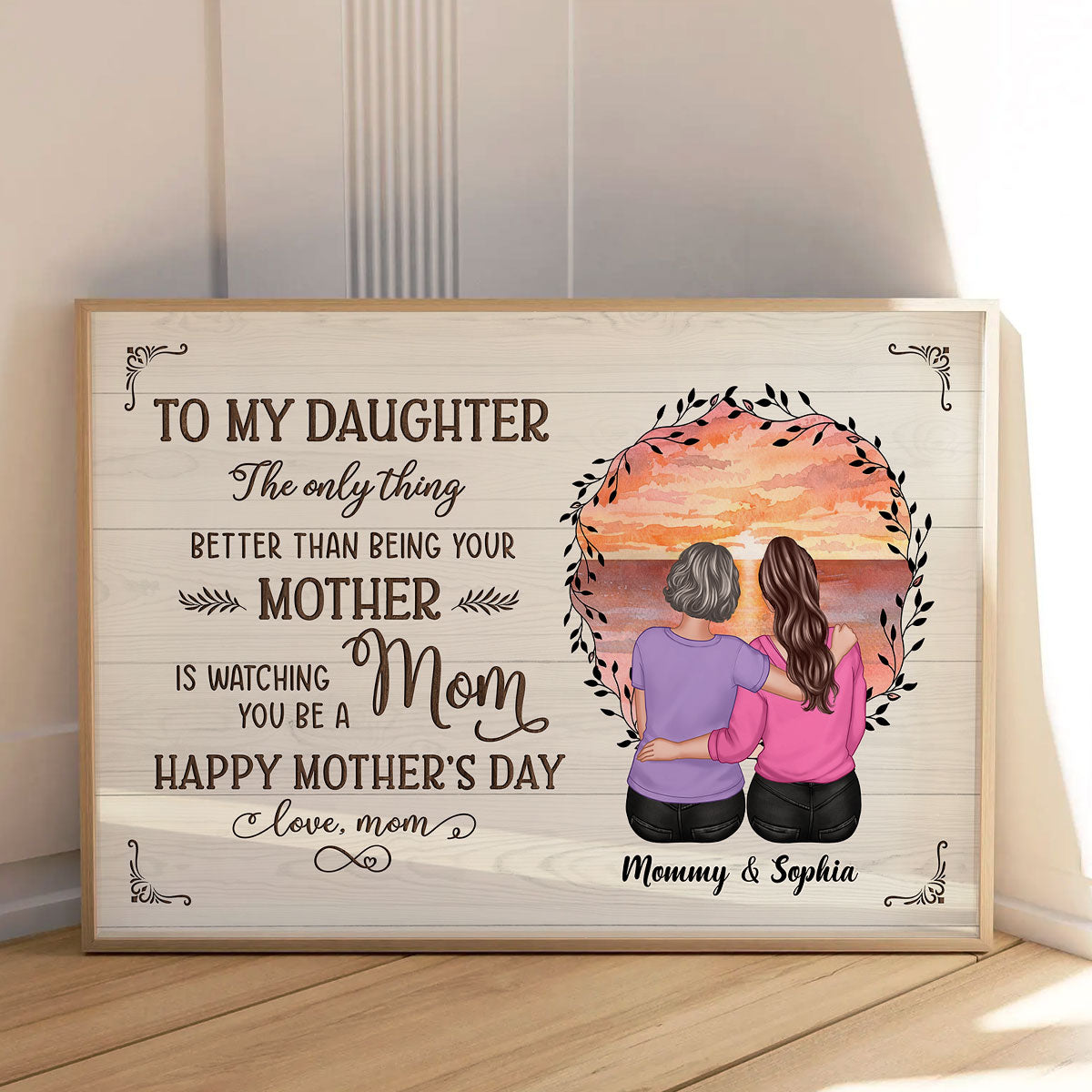 Eternal Beach Landscape To My Daughter From Mom Personalized Poster, Heartfelt 2025 Gift For Daughter