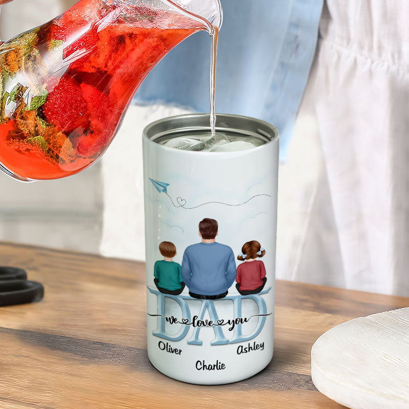 Dad First Hero First Love Tumbler Personalized 4 In 1 Can Cooler Father's Day Gift For Dad