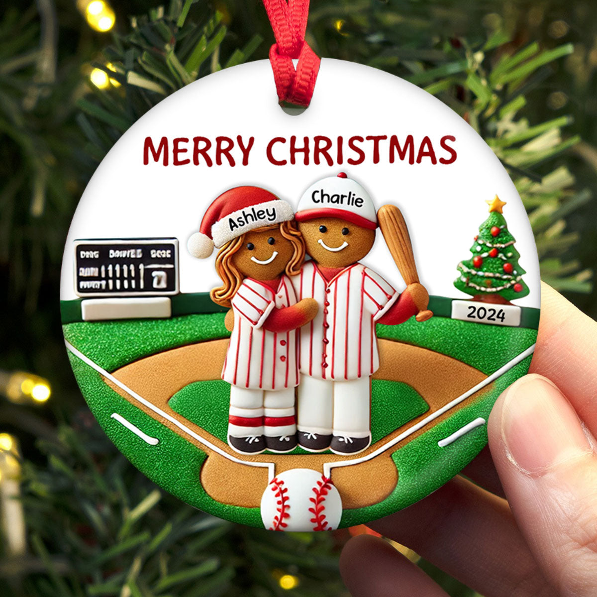 Baseball Family On The Field Sport Lover Personalized Ceramic Ornament
