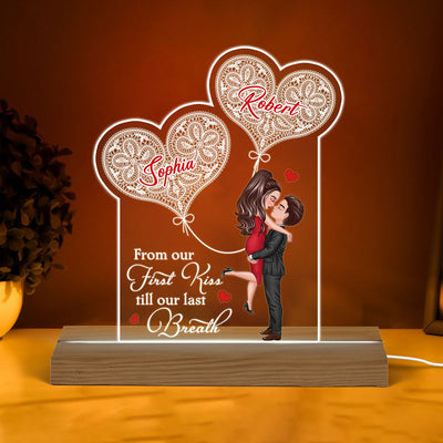 Lace Heart Couple Personalized Custom Shape LED Night Light