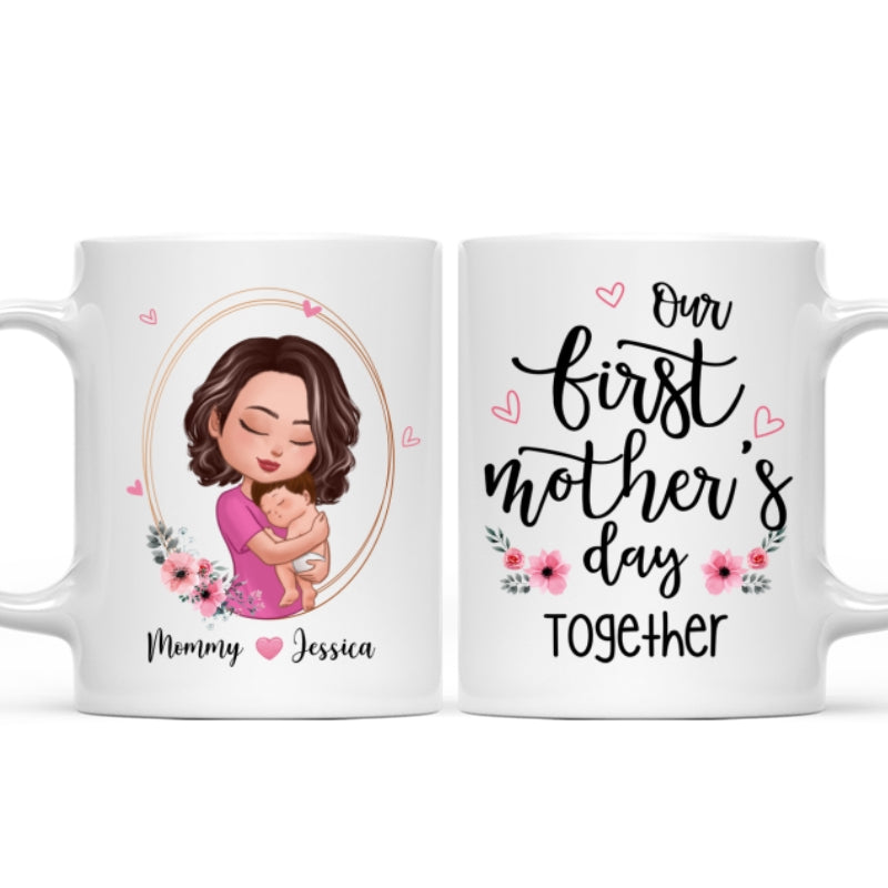 Doll Mom Holding Baby Our First Mother‘s Day Together Personalized Mug