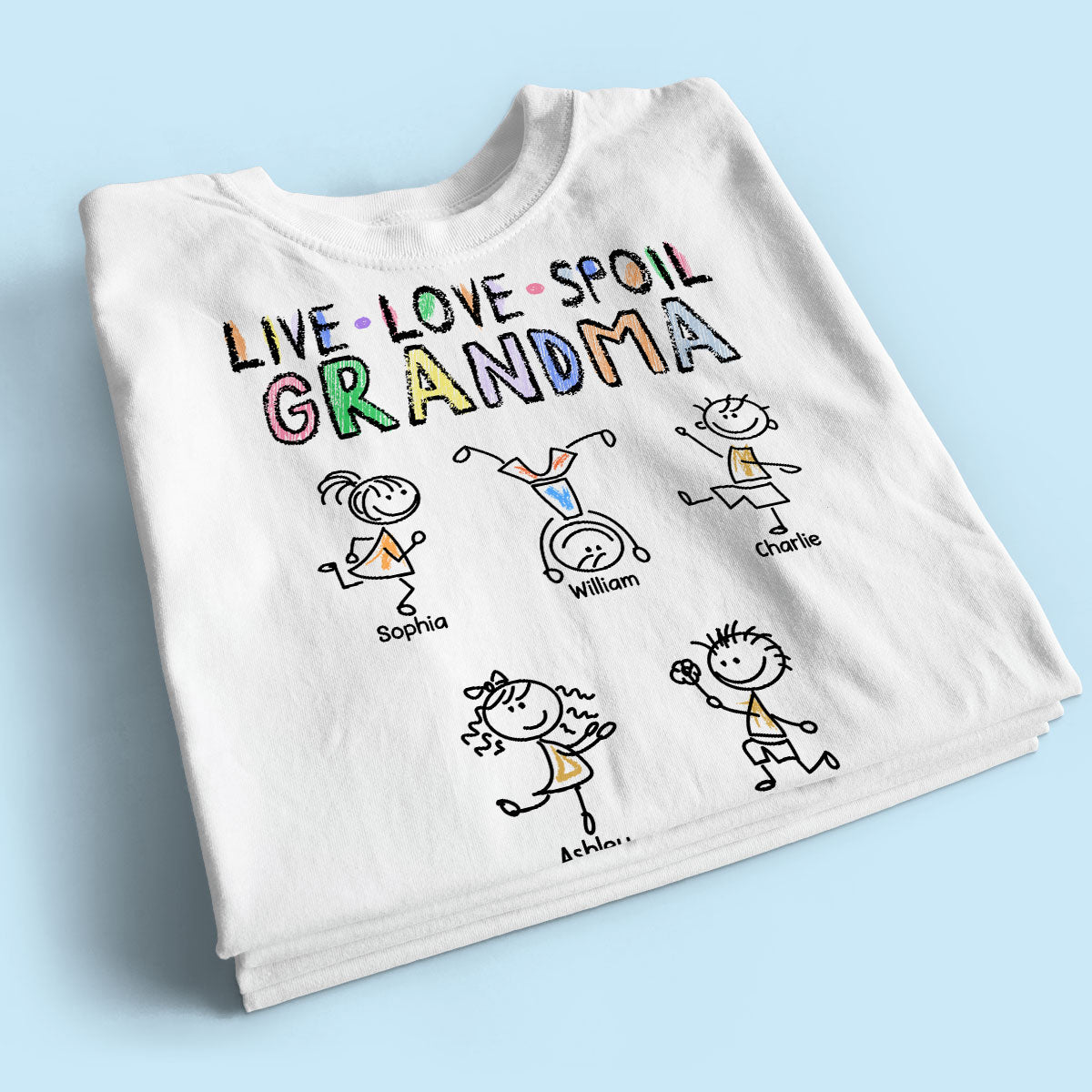 Crayon Live Love Spoil Grandma Of Drawing Kids Personalized Shirt