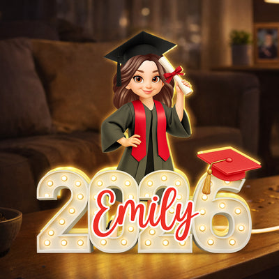 Class of 2026 Graduation Marque Pattern - Personalized Light Box - Gift for Seniors, Daughter, Son, Grandkids