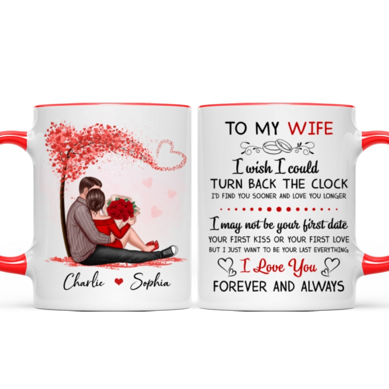 To My Husband Wife Couple Sitting Personalized Mug - Valentine‘s Day Gift - Anniversary Gift