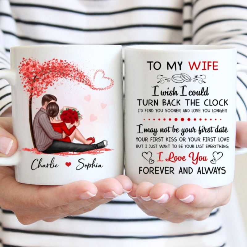 To My Husband Wife Couple Sitting Personalized Mug - Valentine‘s Day Gift - Anniversary Gift