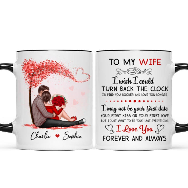 To My Husband Wife Couple Sitting Personalized Mug - Valentine‘s Day Gift - Anniversary Gift