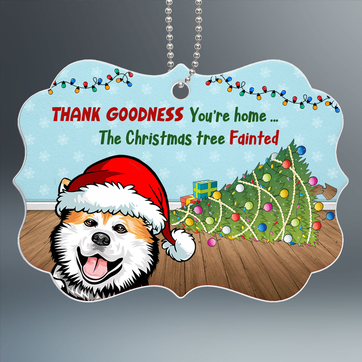 The Tree Fainted Naughty Dog Cat Personalized Acrylic Ornament