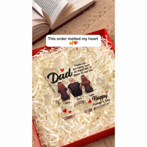 DAD Thank You For Being Important Piece Of Our Life Personalized Puzzle Acrylic Block Plaque| Heartfelt Father's Day Gift For Dad, Husband