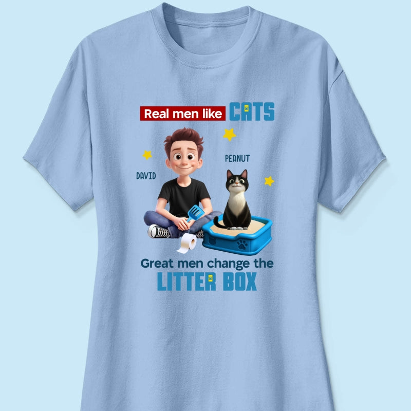 Cat Dad Change The Litter Box Personalized Shirt, Funny Father's Day gift