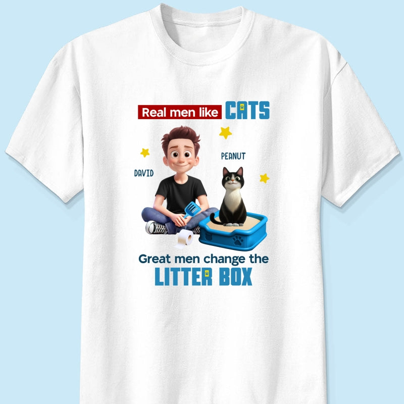 Cat Dad Change The Litter Box Personalized Shirt, Funny Father's Day gift