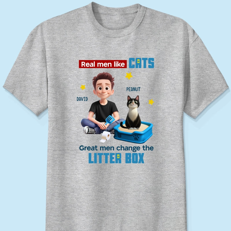 Cat Dad Change The Litter Box Personalized Shirt, Funny Father's Day gift