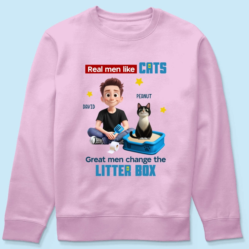 Cat Dad Change The Litter Box Personalized Shirt, Funny Father's Day gift