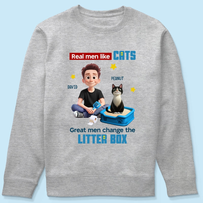 Cat Dad Change The Litter Box Personalized Shirt, Funny Father's Day gift