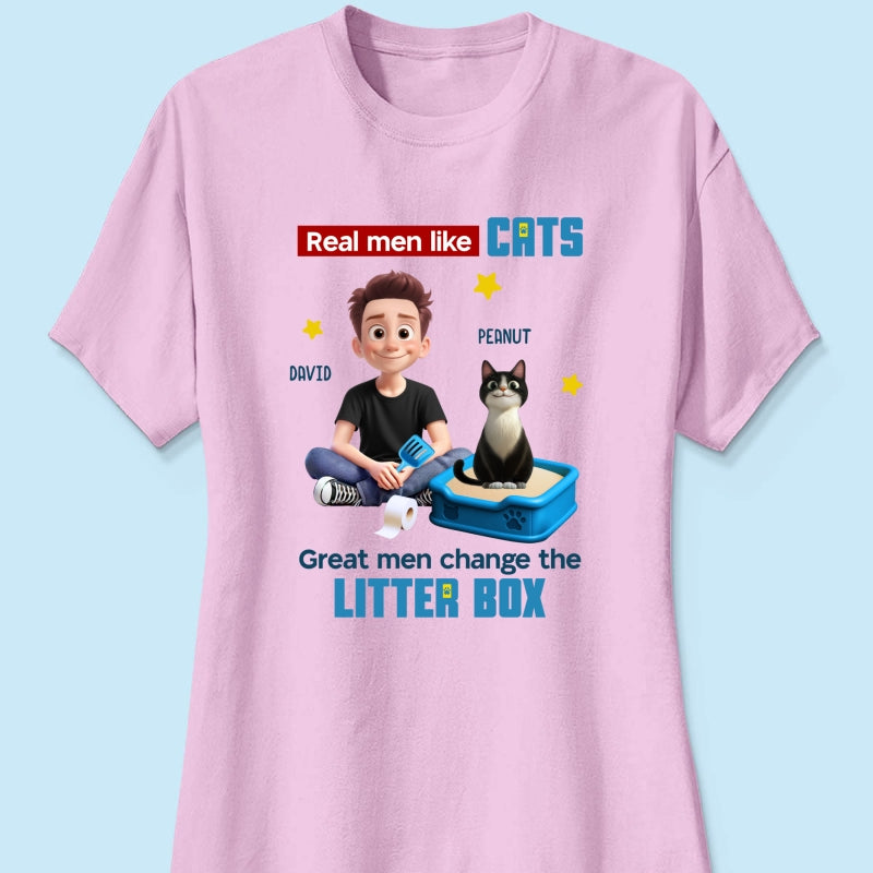 Cat Dad Change The Litter Box Personalized Shirt, Funny Father's Day gift