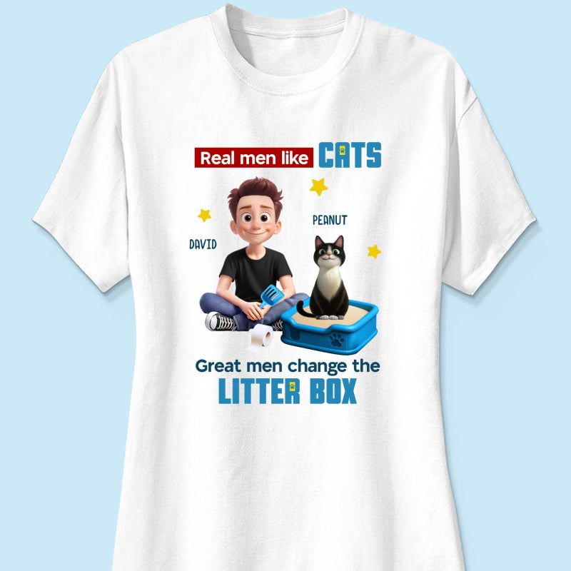Cat Dad Change The Litter Box Personalized Shirt, Funny Father's Day gift