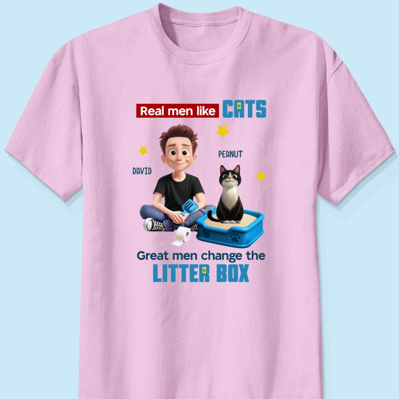 Cat Dad Change The Litter Box Personalized Shirt, Funny Father's Day gift
