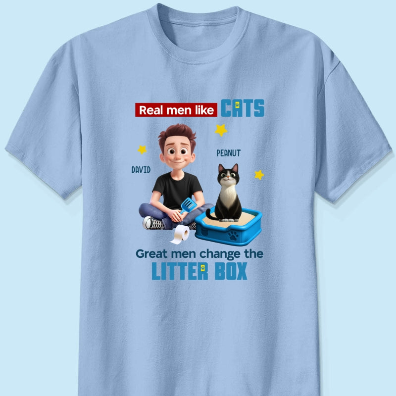 Cat Dad Change The Litter Box Personalized Shirt, Funny Father's Day gift