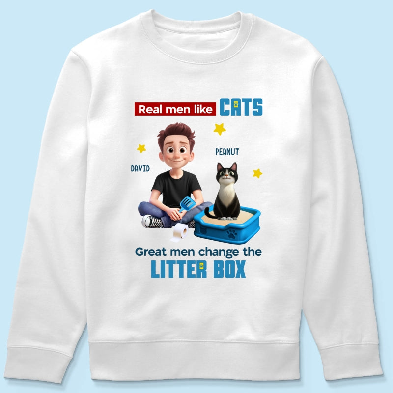 Cat Dad Change The Litter Box Personalized Shirt, Funny Father's Day gift